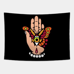 Hand butterfly eye Tapestry