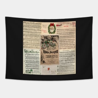 Vintage Christmas Music Carols Tapestry