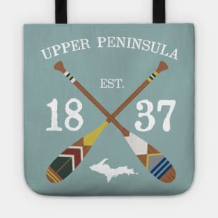 Paddle The Upper Peninsula, U.P. Lake Life Painted Oars Tote