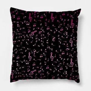 Pink Gradient Music Notes Pillow