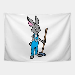 Happy in the garden - gardener bunny Tapestry