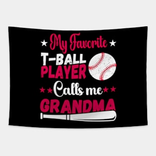 Baseball My Favorite T-Ball Player Calls Me Grandma Tapestry