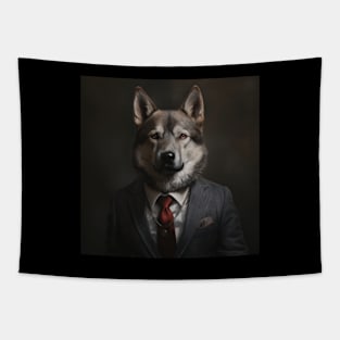 Norwegian Elkhound Dog in Suit Tapestry