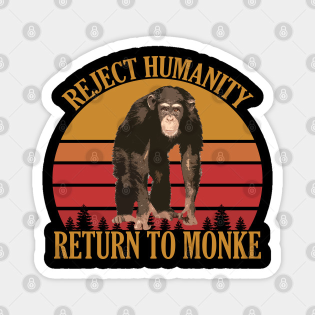  Reject Humanity Return To Monkey Funny Monke Meme PopSockets  Swappable PopGrip : Cell Phones & Accessories