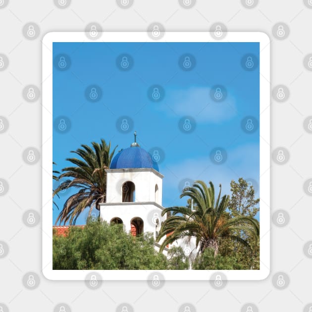 Iconic Blue Domed Church Tower San Diego California Magnet by DPattonPD