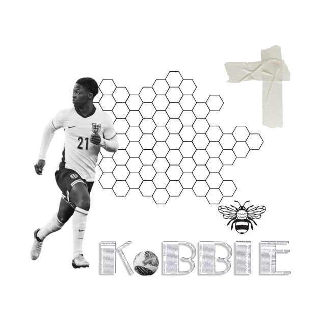 Kobbie Mainoo Minimalist Manchester Homegrown Bee Soccer by BideniGuess