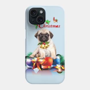 Merry Christmas Pug Phone Case