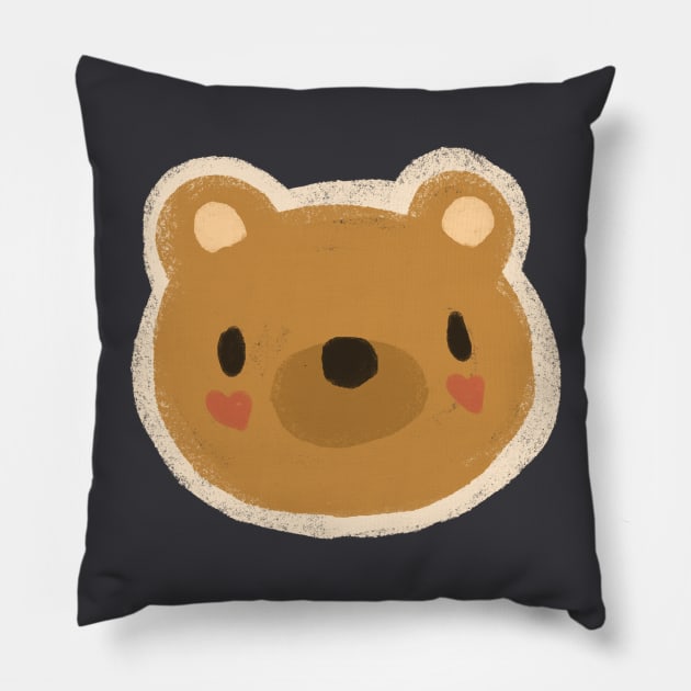 Heart-Cheeked Bear Pillow by LinnsWorld