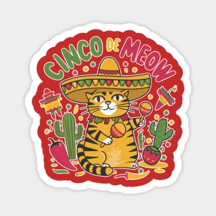 Cinco de meow - Cinco de mayo funny cat Magnet