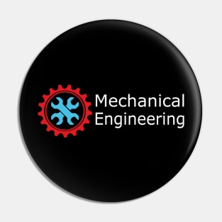 Mechanical engineering text and logo Pin