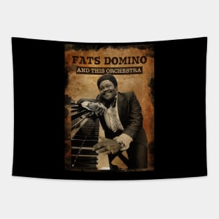 Vintage Old Paper 80s  Style Fats Domino And The Orchestra Tapestry