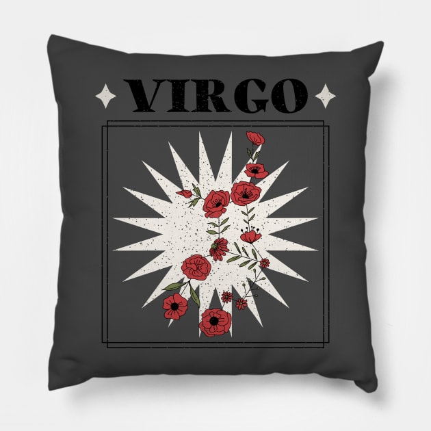 Floral Zodiac: Astrology Sign Virgo Pillow by fallingspaceship