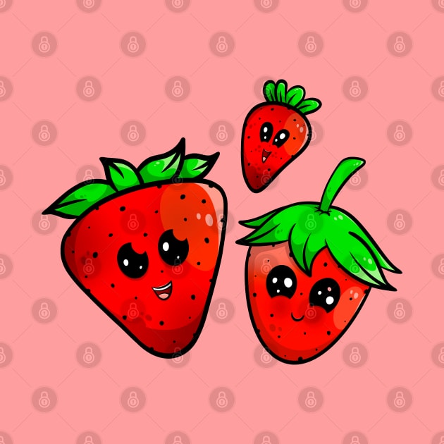 kawaii strawberries by TTirex