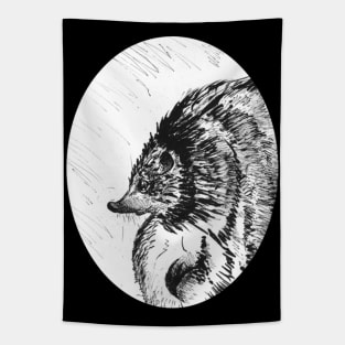 Hedgehog ink drawing - vintage style wildlife inspired art Tapestry