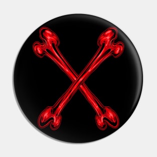 red cross bone Pin