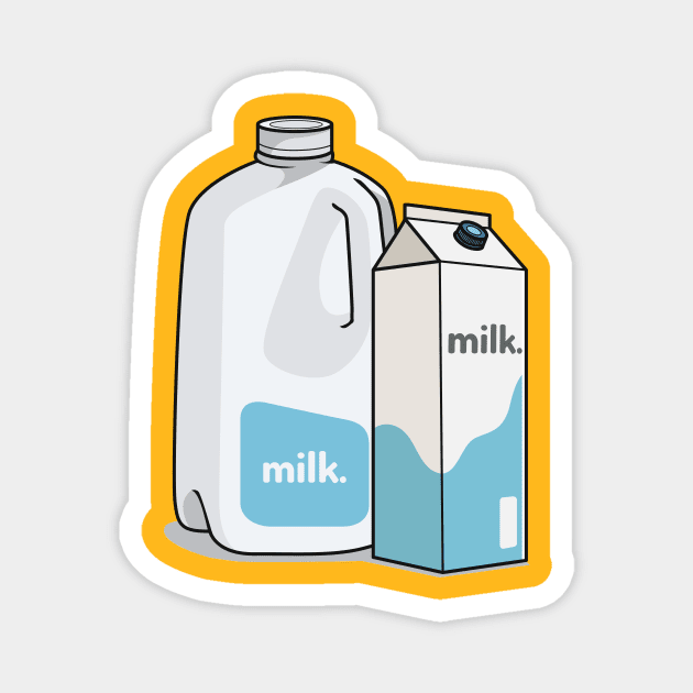 Milk cartoon illustration Magnet by Miss Cartoon