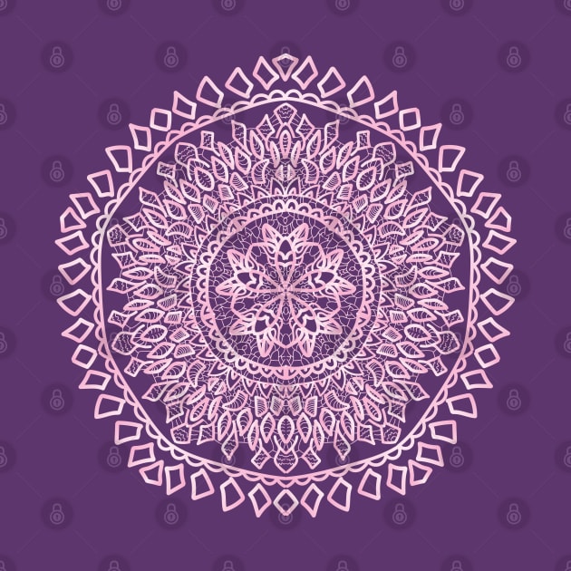 Light Pink Gradient Mandala by LozzieElizaDesigns