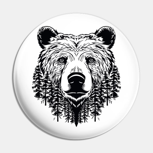 Grizzly Bear Animal Freedom World Wildlife Wonder Vector Graphic Pin by Cubebox