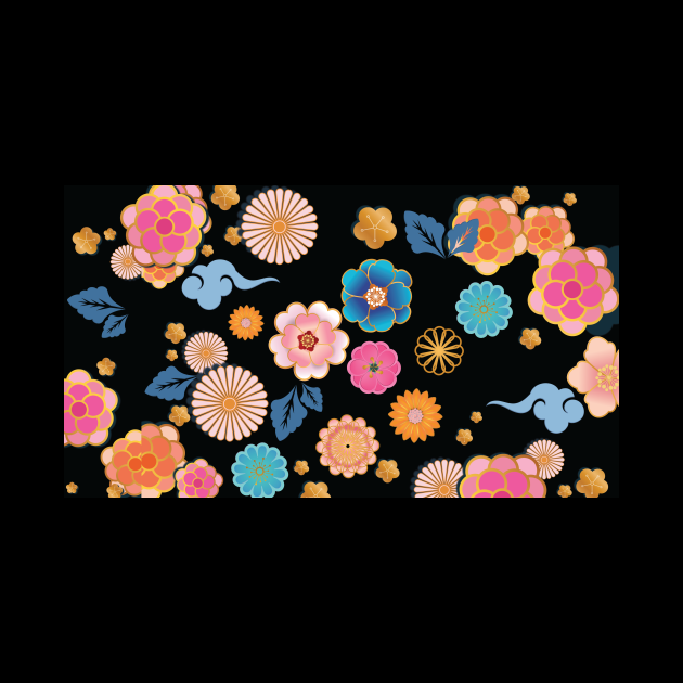 Chinese Rose Floral Pattern 2 - Face Masks Flower ...