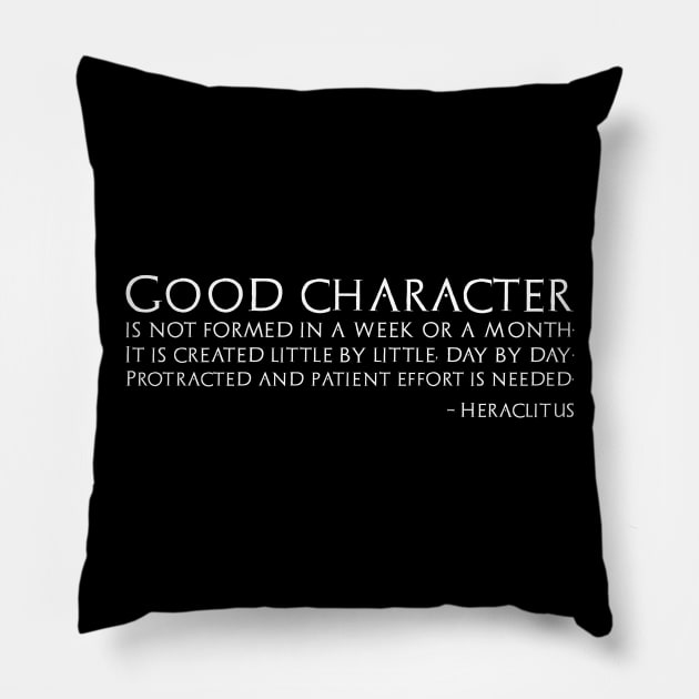 Classical Greek Philosophy Heraclitus Quote Motivational Pillow by Styr Designs