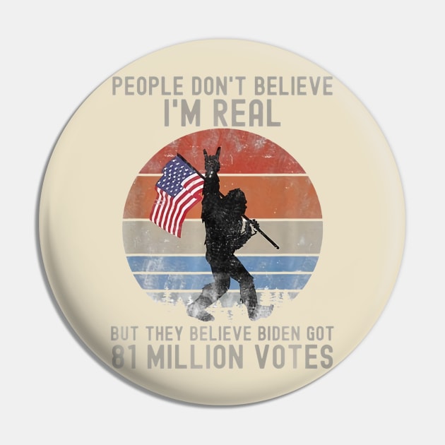 Bigfoot Votes Pin by Animal Paper Art