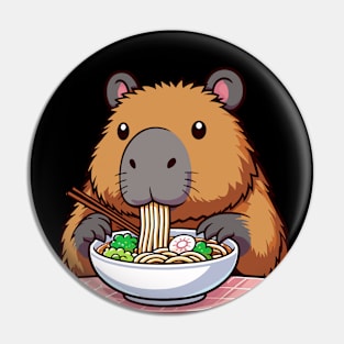 Capybara Eating Ramen Pin