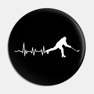 Ice Hockey Heartbeat Ice Hockey Player Gift Pin