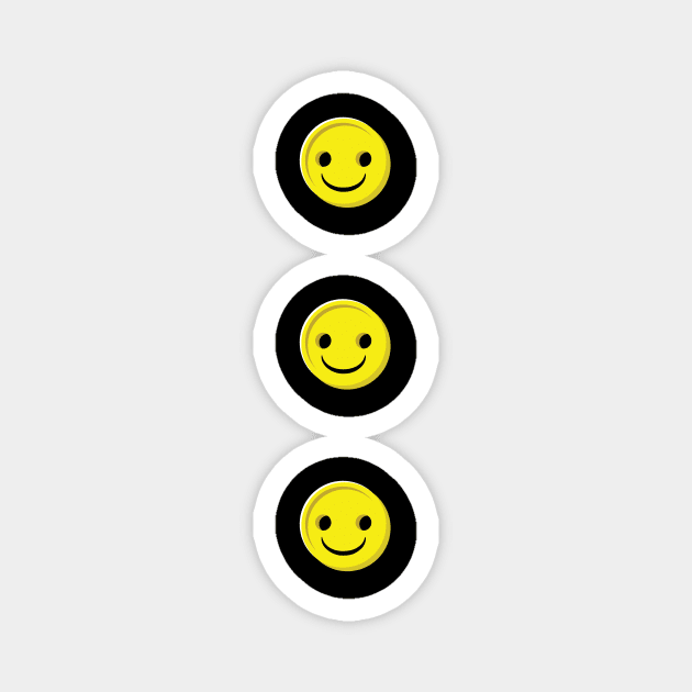 Three Smiley Buttons Magnet by tsign703