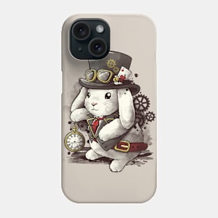 Steampunk white rabbit Phone Case