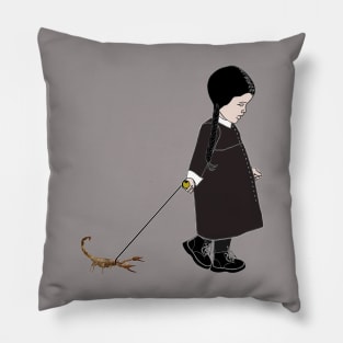 goth girl and pet scorpion Pillow