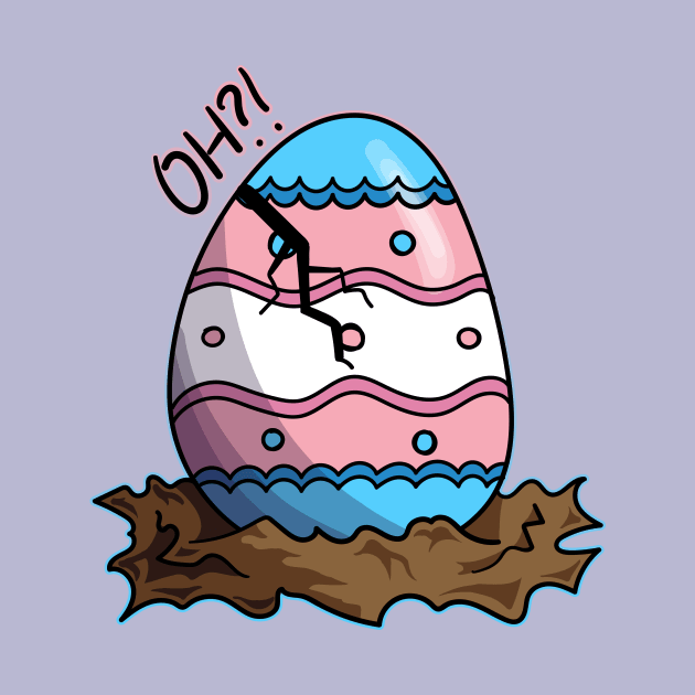 Cute Transgender Flag Hatching Easter Egg by FatCatSwagger