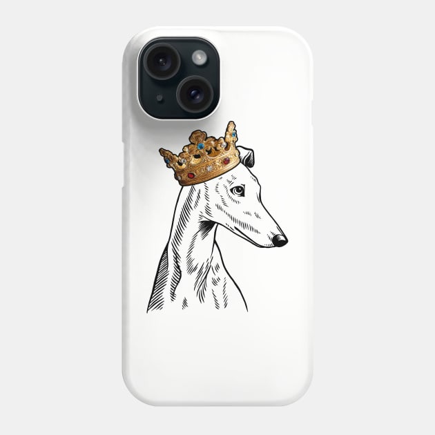 Greyhound Dog King Queen Wearing Crown Phone Case by millersye