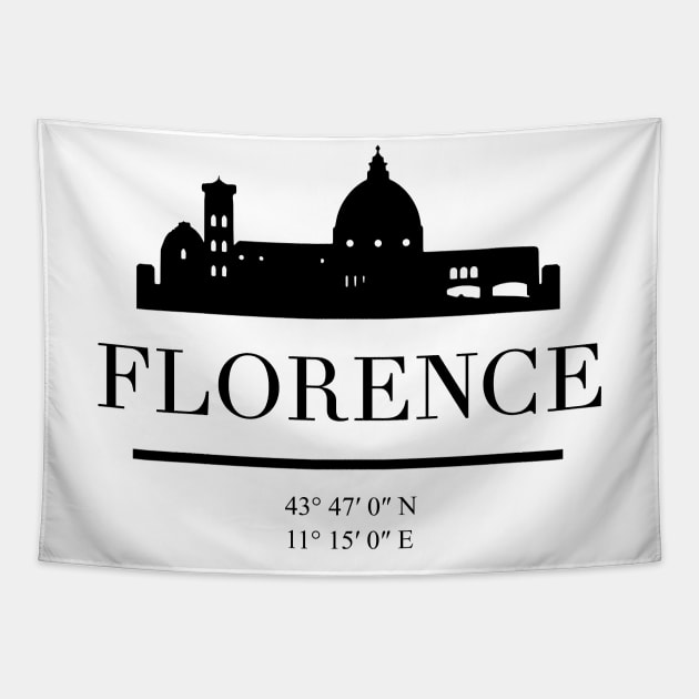 FLORENCE ITALY BLACK SILHOUETTE SKYLINE ART Tapestry by deificusArt