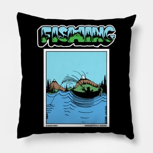 Fisherman Out On The Boat Fishing Novelty Gift Pillow
