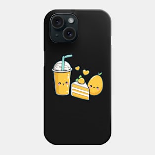 Cute Design in Kawaii Style with a Mango Cake and Milkshake | Kawaii Food Art Phone Case