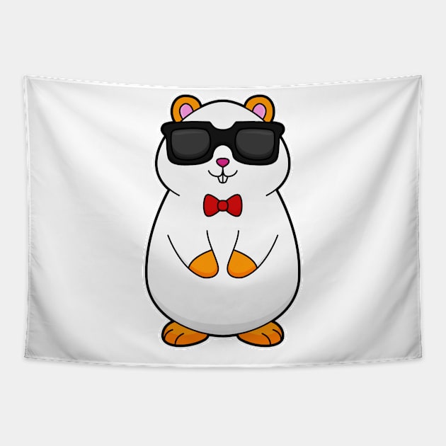 Hamster with Sunglasses & Bow tie Tapestry by Markus Schnabel