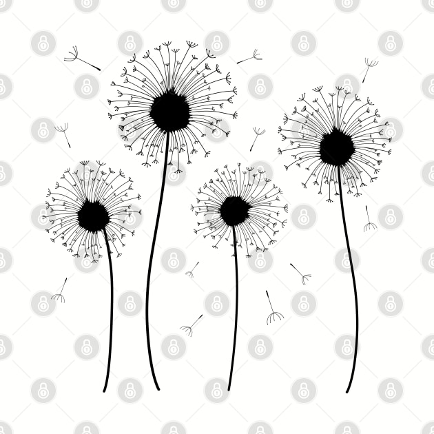 Black Dandelion Pattern by yellowkats