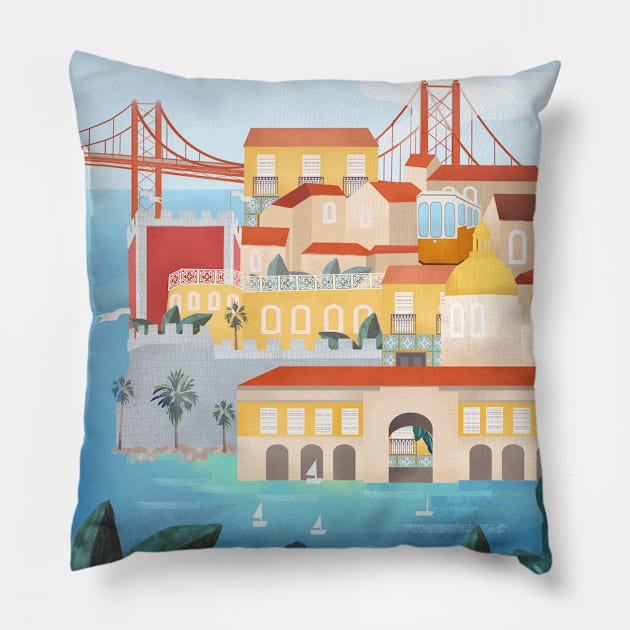 Portugal, Lisbon Pillow by Petras