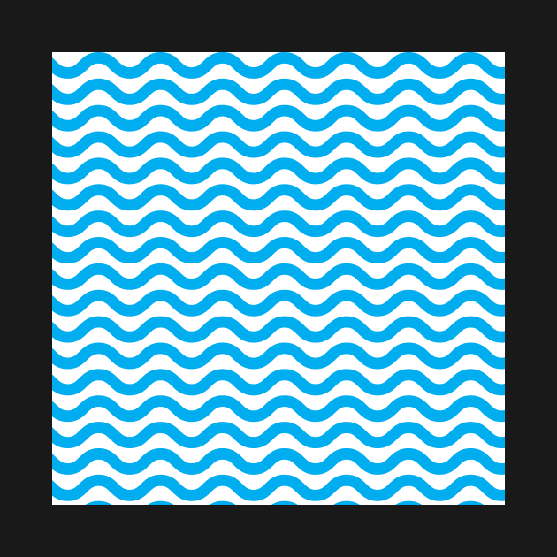 Light Blue Wavy Lines Repeat Pattern by 2CreativeNomads