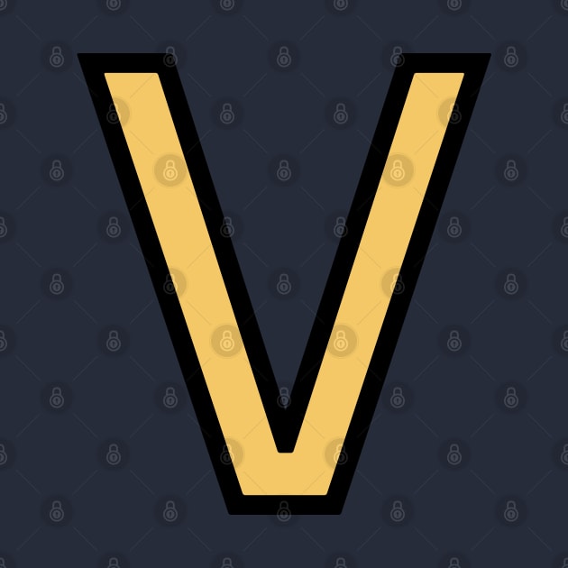 Funky Yellow Letter V by Thespot