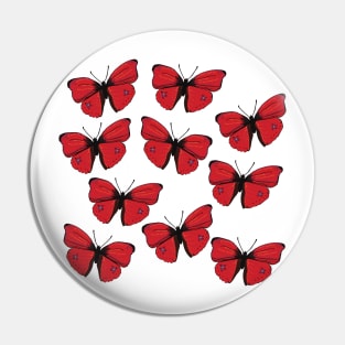 Red Butterfly Spring Art Pin