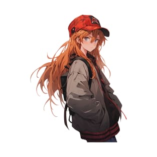 Asuka Langley Soryu evangelion Illustration streetwear 4 T-Shirt