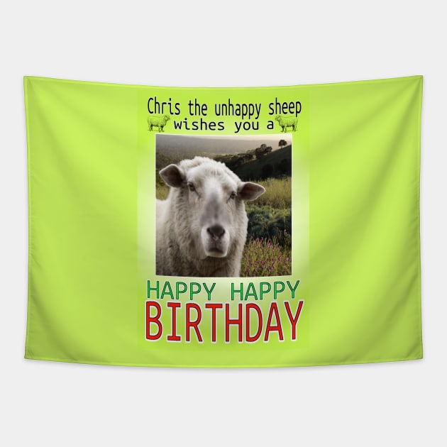 Father Ted Birthday Sheep Tapestry by Loganferret