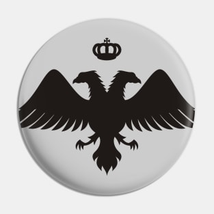 Double Headed Eagle Silhouette with Crown Pin