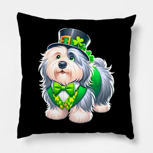 St Patricks Day English Sheepdog  Men Women Kids Pillow