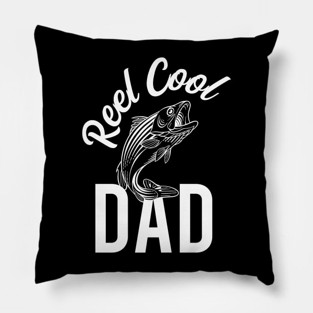 Reel Cool Dad Fishing Dad Pillow by TeeTypo