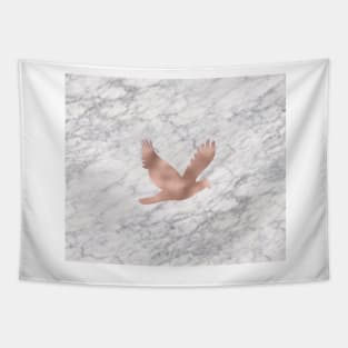 Rose gold marble dove Tapestry