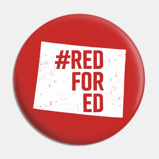 Red for Ed Colorado State Outline Pin by mindeverykind