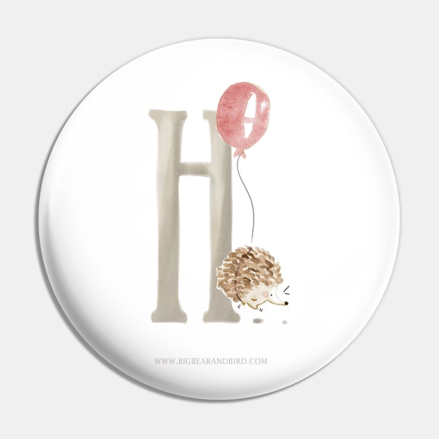 H for Hedgehog Pin by Big Bear and Bird