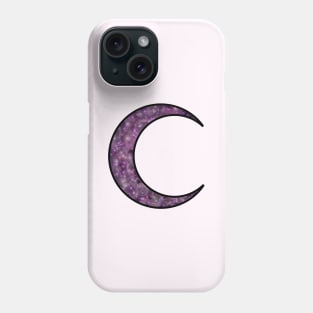 Galaxy Crescent Moon - Crescent Moon Facing Right - Galaxy Waning Crescent Phone Case